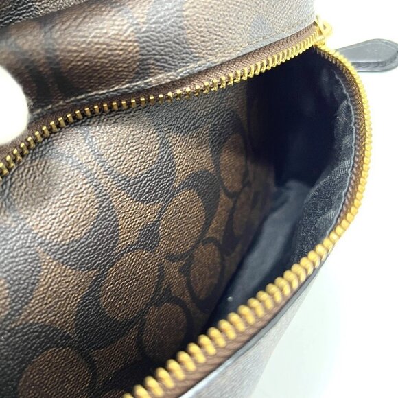 COACH F32200 Charlie Signature Backpack Bag PVC/Leather Brown - Picture 12 of 16